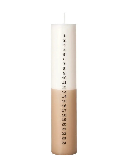 Broste Copenhagen Duo Calendar Candle - White - H:25CM Broste Copenhagen Duo Calendar Candle - White - H:25CM