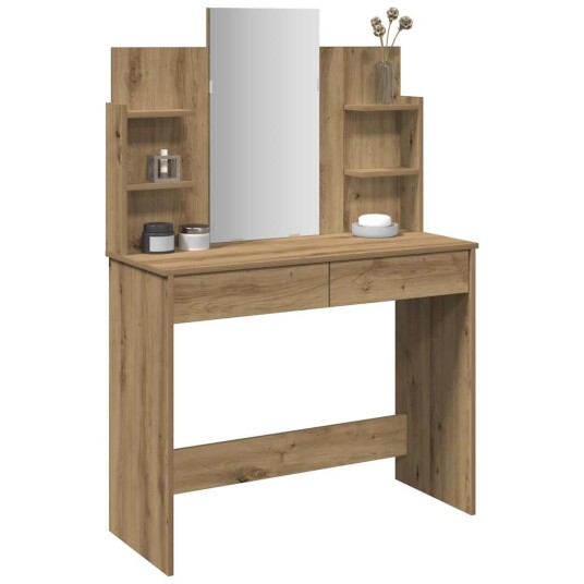  Sminkebord med speil artisan eik 96x39x142 cm 8721158443014