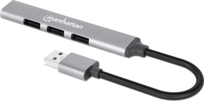 Manhattan 168427 Usb 3.2 Gen 1 3.1 Gen 1 Type-A Usb 2.0 5000 Mbit/S Grå Aluminium 0,18 M