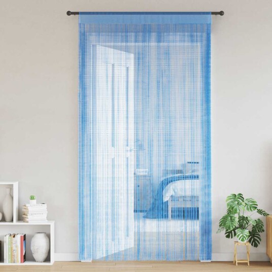 Snøregardiner 2 stk lyseblå 100x250 cm 8721158550613