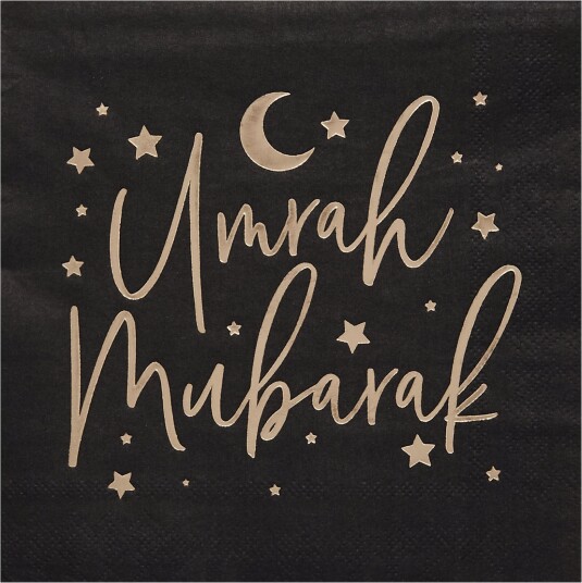 Servietter Umrah Mubarak 16 pakning Servietter Umrah Mubarak 16 pakning