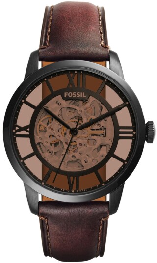 Fossil Herreklokke ME3098 Townsman Skjelettkuttet/Lær Ø44 mm