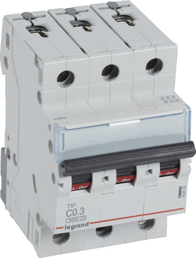 Legrand TX³ MCB automatsikring C0.3 3P 3M 6/6kA