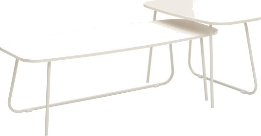 Sofabord HOME4YOU Duo 2 stk. 120x48x40 cm 75x40xh48 cm Lyst tre/beige - lyst tre/beige