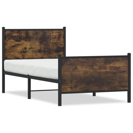  Sengeramme i metall uten madrass røkt eik 90x200 cm 8721102952654