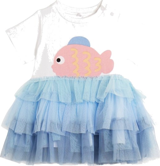 Stella McCartney Kids Kjole   Hvit/Blå   Stella McCartney Kids   3 år 98   Kjole
