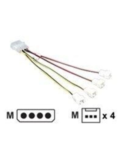 Akasa multi fan connection with speed reduction - fan power splitter - 15 cm