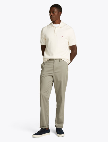 Tommy Hilfiger Essential Cotton Knitted Polo - Cream - XXL