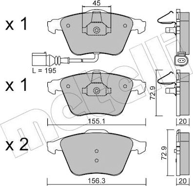 METELLI 22 0549 4 Bremseklosser
