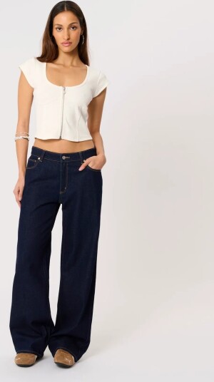 ABRAND 99 Low Baggy Rinse Rcyrinse Denim   Blue   24