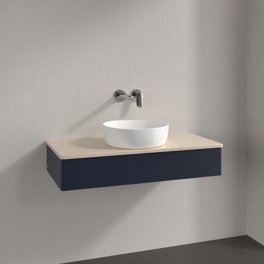 Villeroy & Boch Antao Servantskap med 1 skuff 100x50x19 cm m/lys Blå Matt/Crème