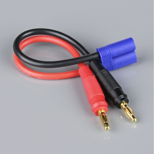 Radient 010068 CHARGE LEAD 4MM BULLET TO EC5 MALE,12AWG 150MM