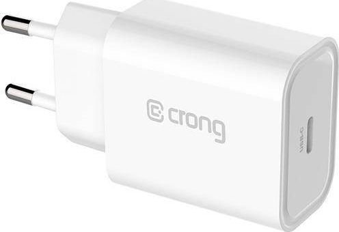 Crong Usb-C Reiselader - Usb-C Strømforsyning 20W (Hvit)