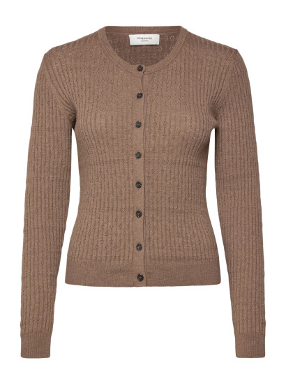 Rosemunde Rwdarcy Ls Pointelle Cardigan - Brown - M Rosemunde Rwdarcy Ls Pointelle Cardigan - Brown - M