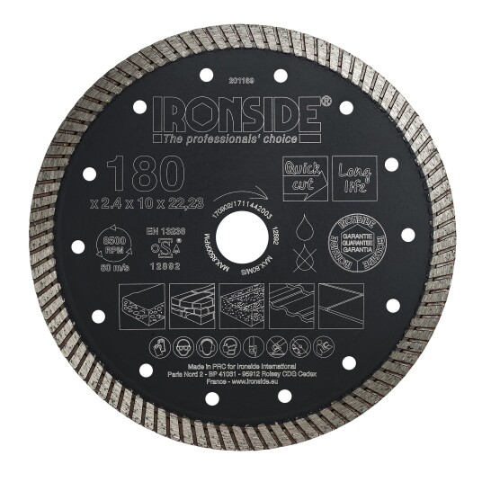 Ironside 201189 Kappeskive 180 x 22,23 x 2,4 x 10 mm Maskintilbehør & forbruk