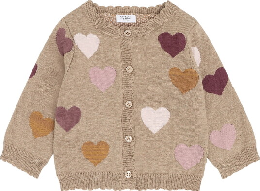 Hust and Claire Cardigan Strikk HcCilja Lovely Kjeks Hust and Claire 68 Cardigan Beige Bordeaux Brun Rosa 62