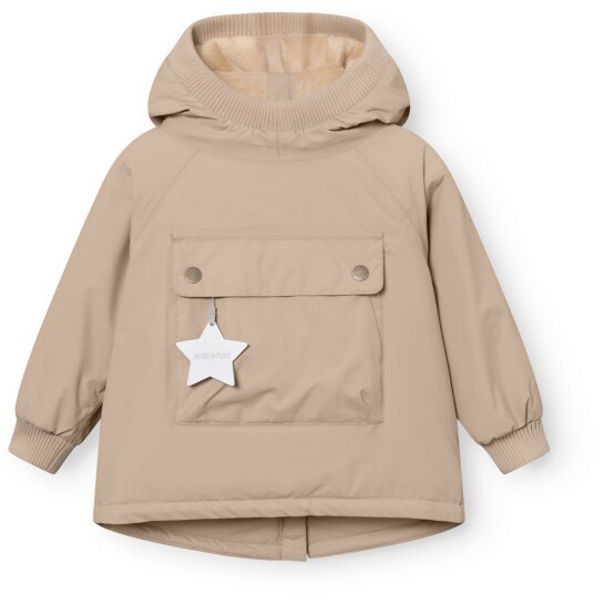 Mini A ture Savannah Tan Matbabywen Fleece Lined Winter Anorak. GRS 12 mdr/80 cm