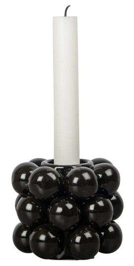 Byon Globe lysestake med perler 8,5 cm Svart