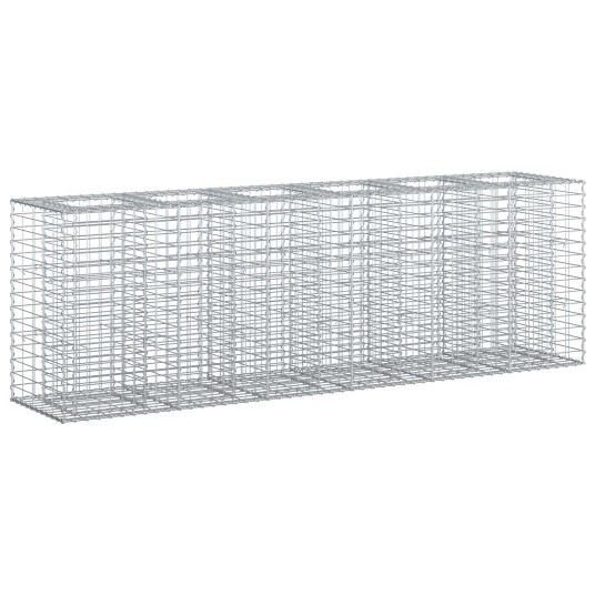Gabion hevet seng 2 pcs sølv 250 x 50 x 80 cm Galvanisert Stål
