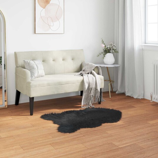 Faux Skinnmatte Tafalla Svart 80 x 120 cm Polyester