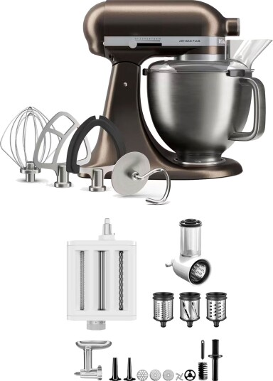 Kitchenaid Artisan Plus kjøkkenmaskin med tilbehørspakke 4,7 liter iron ore