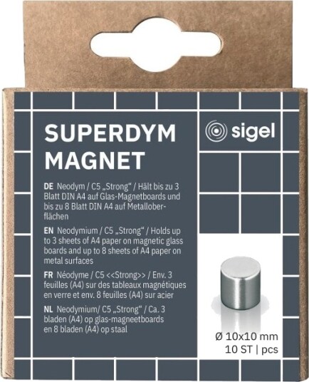Sigel Ba701 Cylinder Neodym Sølv Matte 10 Mm 10 Mm