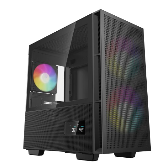 Deepcool CH360 Digital Micro Tower Kabinett med Herdet Glass og ARGB Vifter - Svart Deepcool CH360 Digital Micro Tower Kabinett med Herdet Glass og ARGB Vifter - Svart