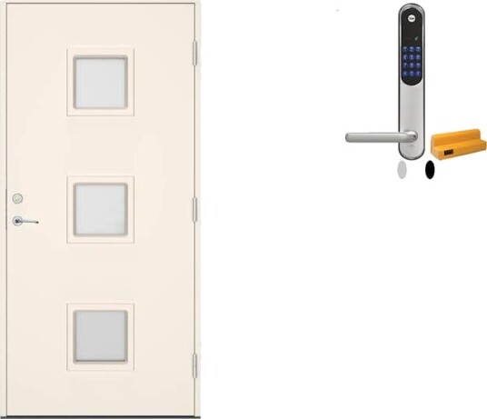 Ytterdør Swedoor Clever-Line+ Dovre med Yale Doorman Classic Home