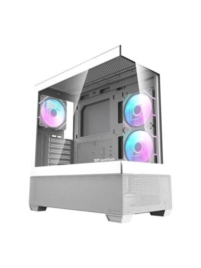 Darkflash Computer case DS900 AIR white + 6 ARGB Fans Kabinett Miditower Hvit DS900 Air White + fa