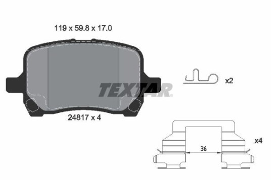 Bremseklosser TEXTAR 2481701 Bremseklosser TEXTAR 2481701