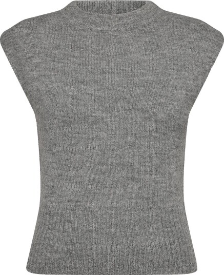 Gina Tricot Knitted Vest   MID GREY MEL (8022)   XL