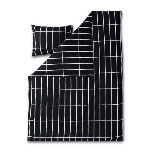 Marimekko Tiiliskivi Dynetrekk 150x210 cm Svart / Hvit