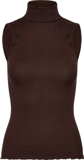 Rosemunde Rwbeatha Silk Sl Rollneck Top Brown XL