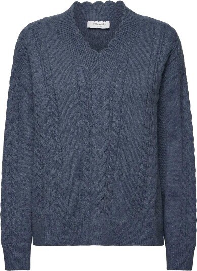 Rosemunde Rwalexa Ls Wool Blend V Neck Pullover Navy M