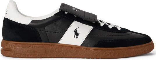 Polo Ralph Lauren Bedford Leather Suede Sneaker BLACK/DECKWASH WH 47