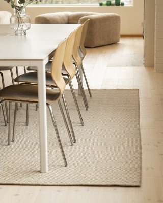 Kilands Herning beige – håndvevd ullteppe