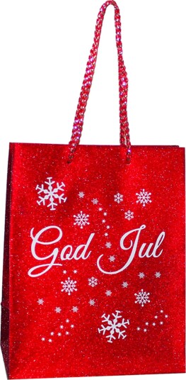 Inter Agenturer Ab Gavepose Rød Glitter God Jul 12 x 15 cm 67544 Inter Agenturer Ab Gavepose Rød Glitter God Jul 12 x 15 cm 67544