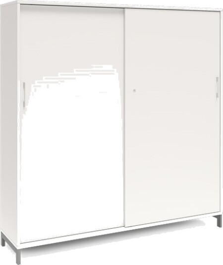 Kontorskab Dna, 1600X1660 Mm, Hvid/Sort, Skydedør 4A4 Kontorskab Dna, 1600X1660 Mm, Hvid/Sort, Skydedør 4A4