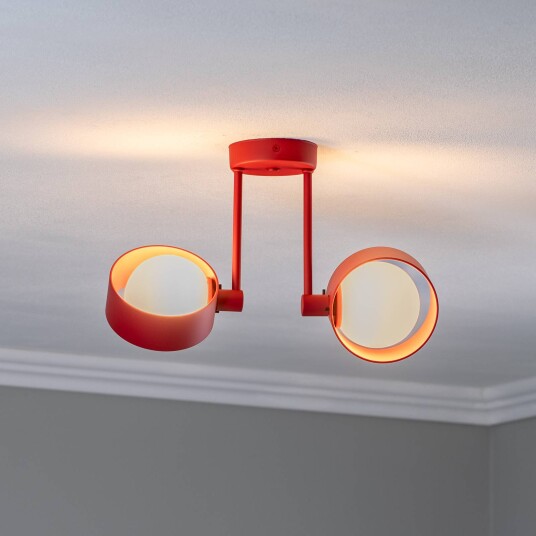 Argon Taklampe Mado 2 lyskilder rød Argon Taklampe Mado 2 lyskilder rød