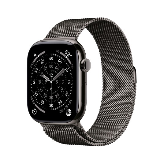 Apple Watch Series 11 GPS + Cellular 46mm Slate Titanium Case with Slate Milanese Loop M/L Apple Watch Series 11 GPS + Cellular 46mm Slate Titanium Case with Slate Milanese Loop M/L
