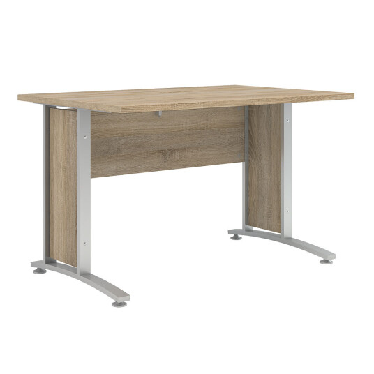 Prisme skrivebord C eik struktur dekor og sølvgrå stål.