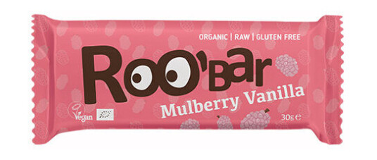 ROO bar Bar M. Morbær & Vanilje Raw Roobar 30g ROO bar Bar M. Morbær & Vanilje Raw Roobar 30g