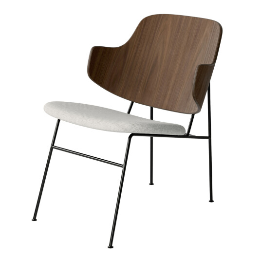 Audo Copenhagen The Penguin Lounge Chair Upholstered Seat Black Steel / Walnut / Hallingdal 110