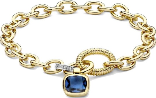Ti Sento Armbånd i 925 forgylt sølv med blå zirkonia
