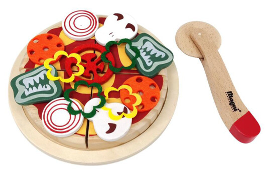 MAGNI Wooden pizza with accessories and a box in 100 % FSC wood -2750