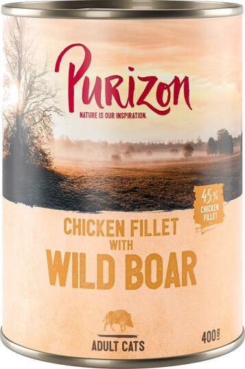 Purizon Adult Kornfri Våtfôr Kyllingfilet & Villsvin 6x400g