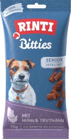 Rinti Senior Extra Bitties Kylling & Kalkun 2x75g