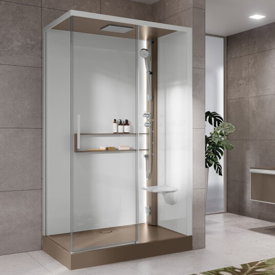 Novellini Glax 2 2.0 2P Dusjkabinett 140x80 cm, Hydro Pluss, høyre, Corda Novellini Glax 2 2.0 2P Dusjkabinett 140x80 cm, Hydro Pluss, høyre, Corda