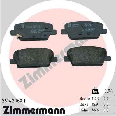 Bremseklosser ZIMMERMANN 26142.160.1 Bremseklosser ZIMMERMANN 26142.160.1