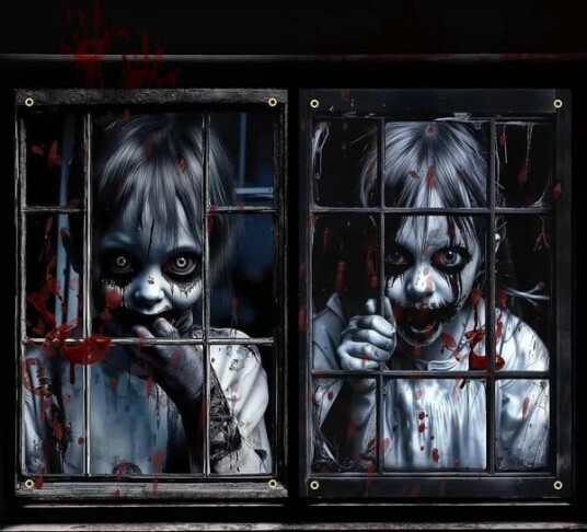 Halloween Spøkelsesgardiner 120 x 80 cm 2 stk